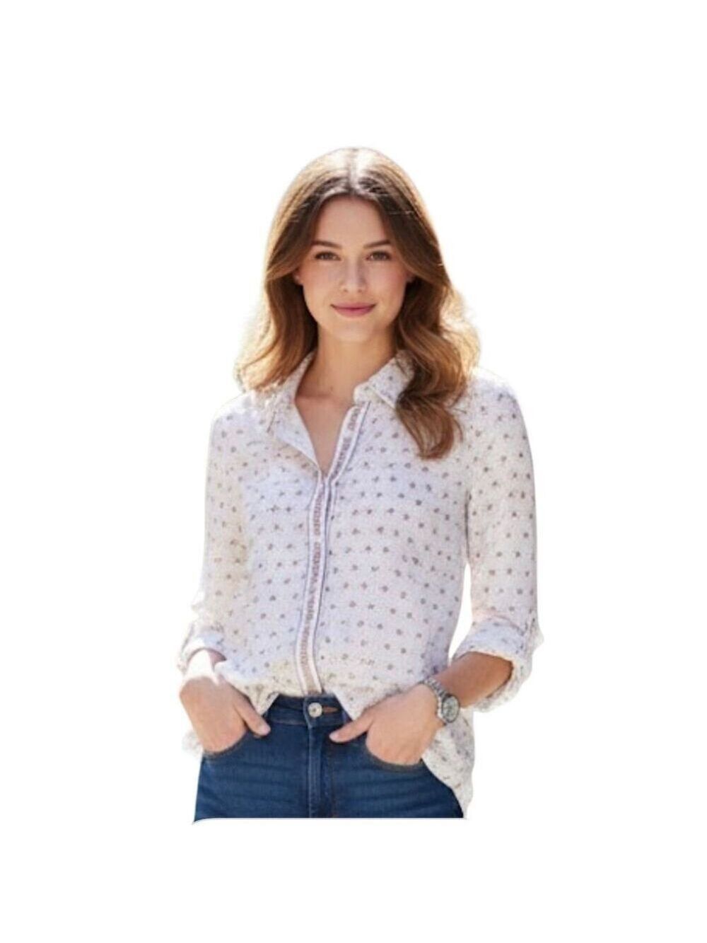 MAX STUDIO button down long sleeve shirt size M